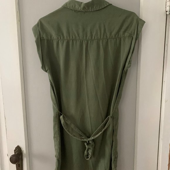 Green Shirt Dress - Picture 3 of 4